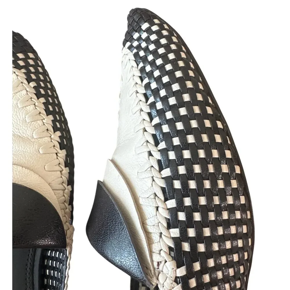 Tory Burch Envelope Bicolor Woven Loafers Coco‎ Cream 10